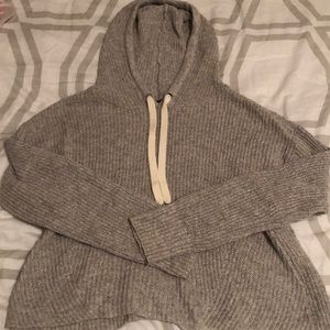 Grey hooded thin sweater